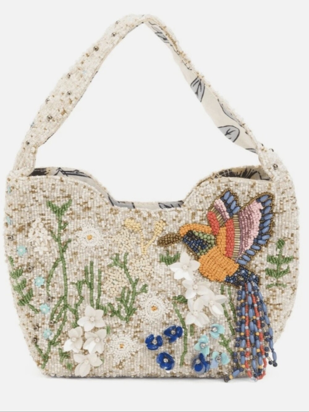 Viral Hummingbird Beaded Bird Floral Handbag - Multicolor NWT